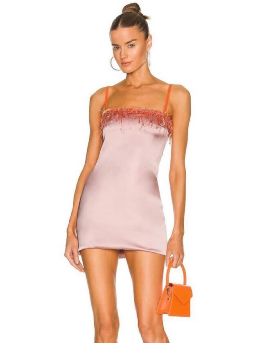 Pink Danielle Guizio Beaded Mini Dress - Image 1