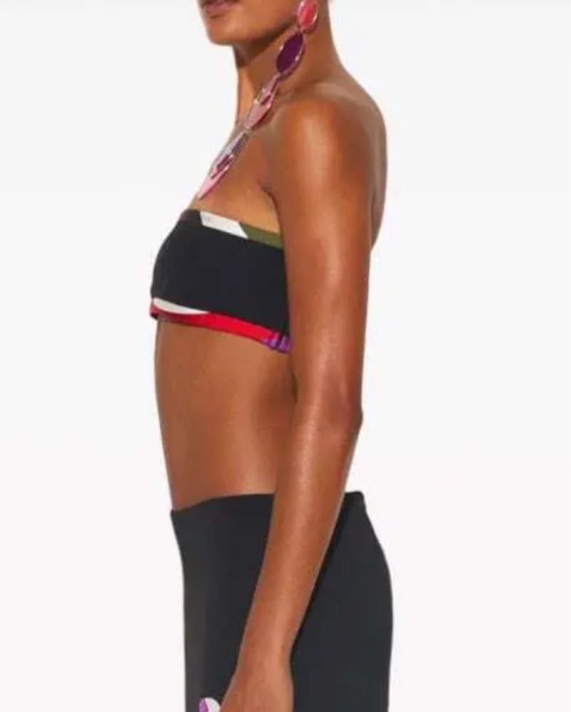 Pucci Black And Purple Bandeau Crop Top - Image 3