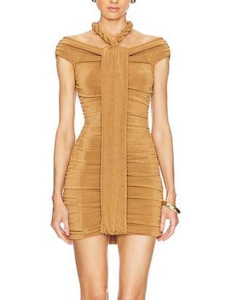 Khanums Camel Mini Dress - Image 2