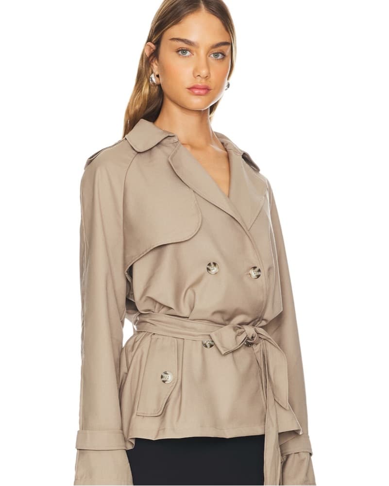 SOLD OUT Cropped Trenchcoat In Mushroom - Image 1