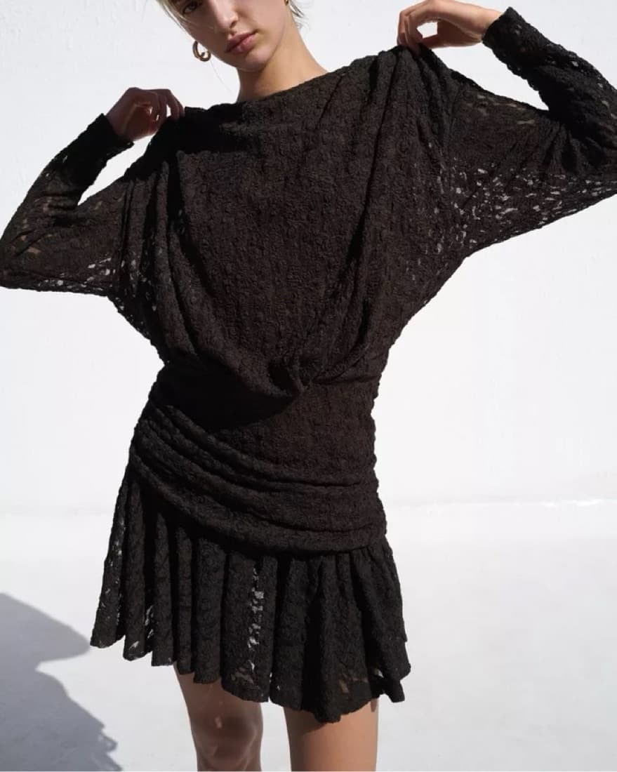 zara drop waist lace mini Dress - Image 3