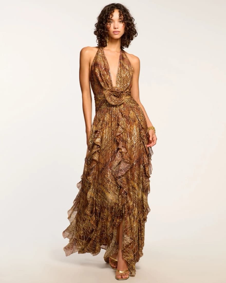 RAMY BROOK Emerance Plunging Halter Gown - Image 1