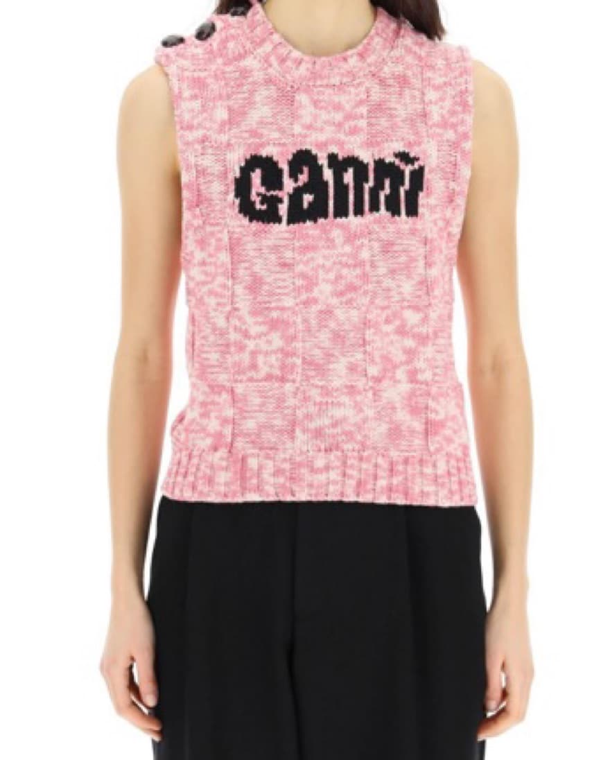 Pink Ganni Sweater Vest - Image 2