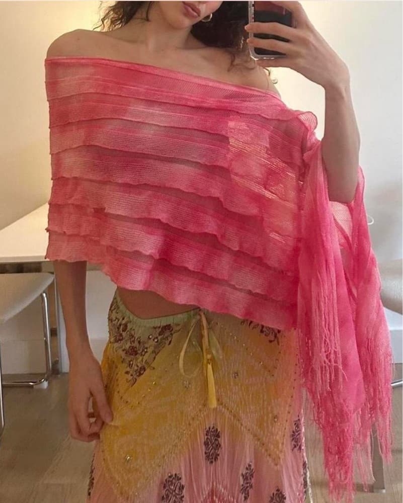 Pink Poncho Top - Image 4