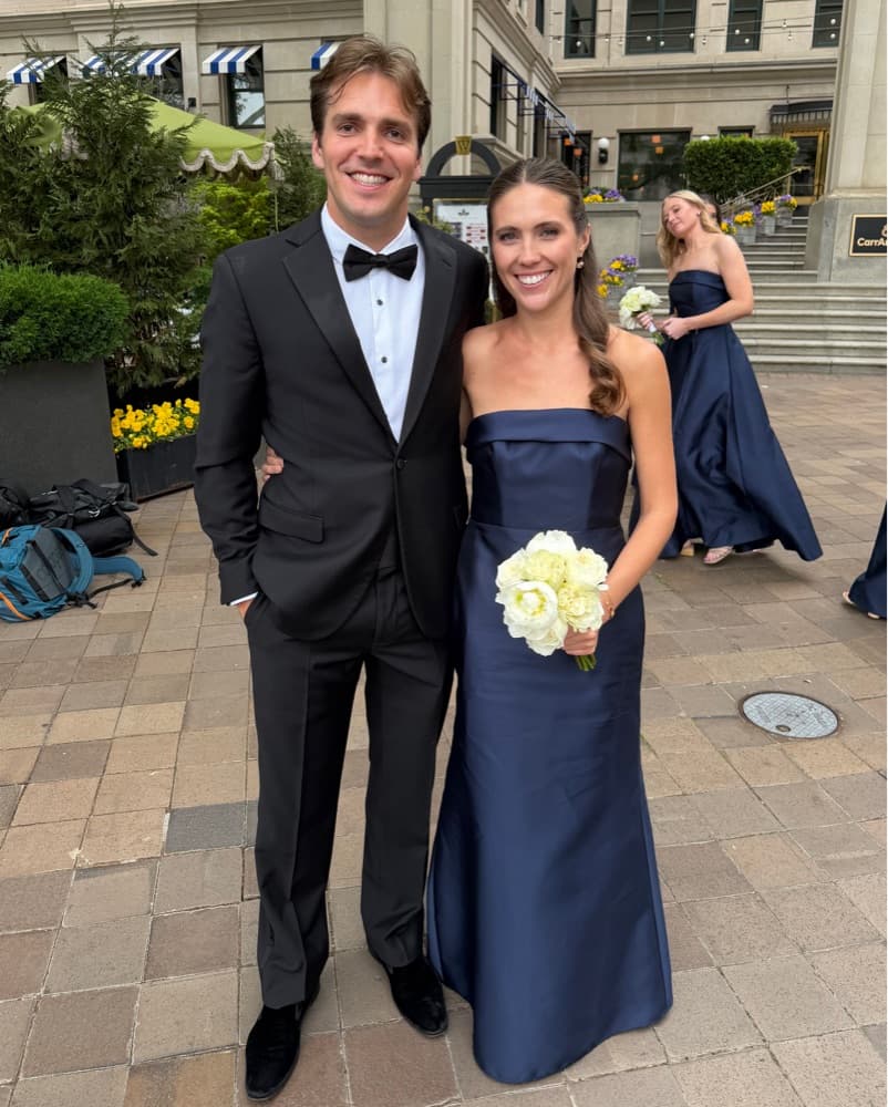 Dessy Strapless Trumpet Satin Gown - Image 1