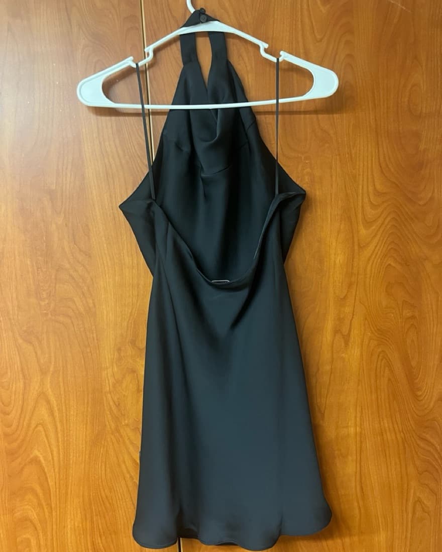 Aritzia Babaton Black Satin Mini Dress - Image 2