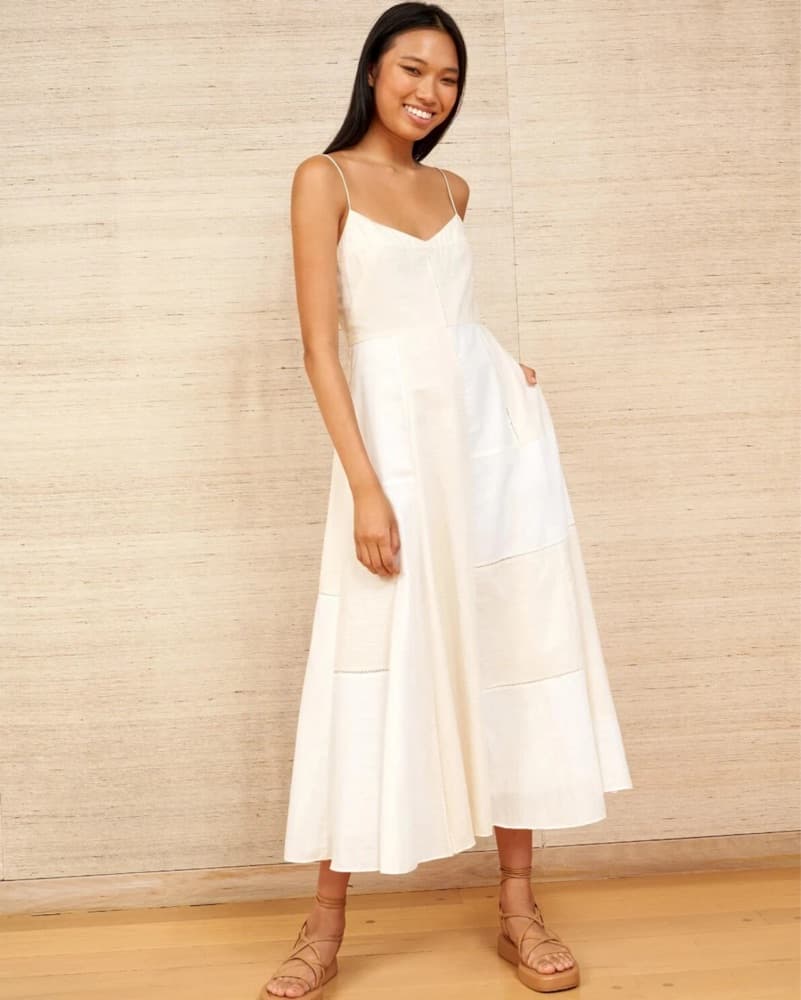 La Ligne Natural Ivory Patchwork Dress - Image 2