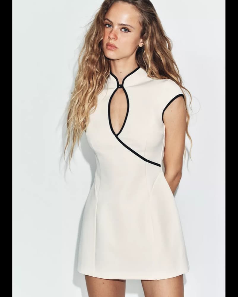 Zara White Cutout Dress - Image 1