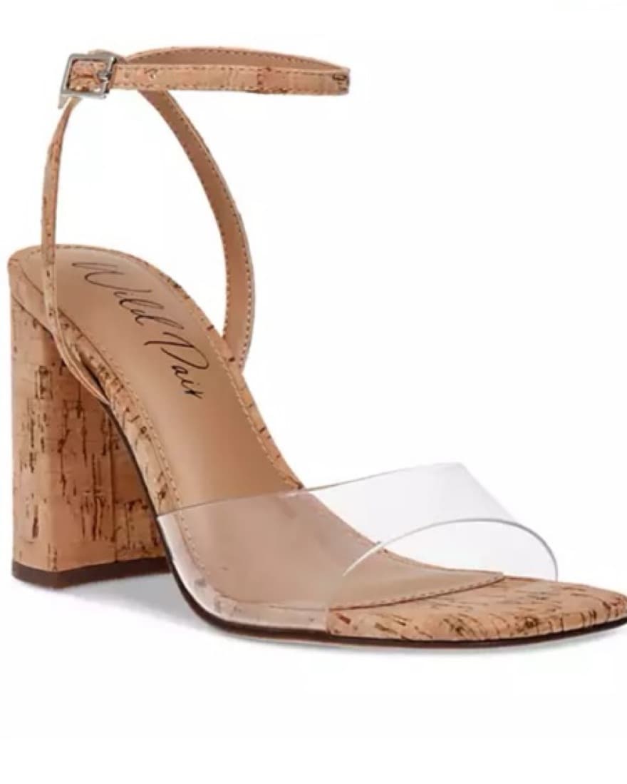 Wild Pair Clear Vinyl & Cork Heels  - Image 1
