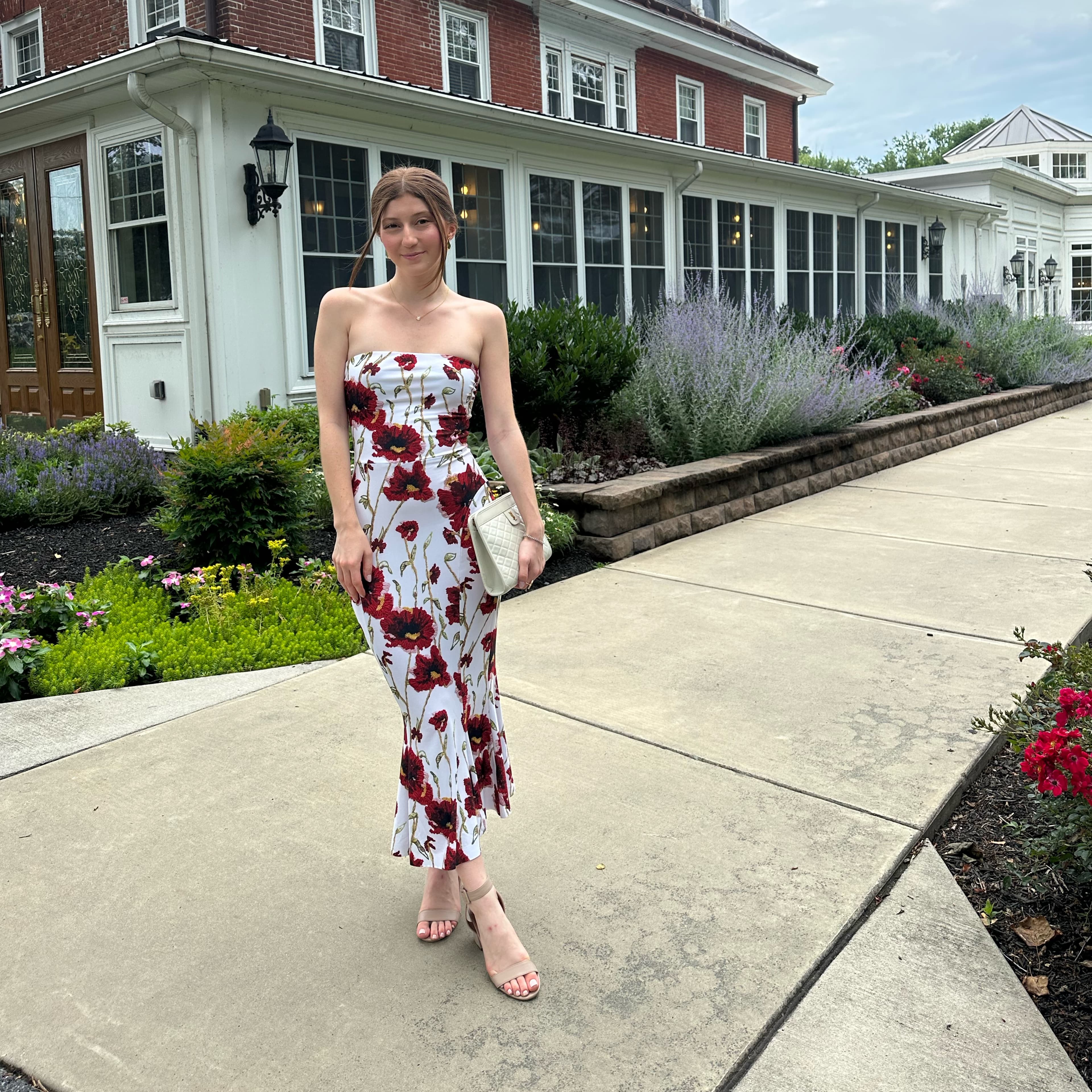 Norma Kamali Midi Floral Fishtail Dress - Image 2