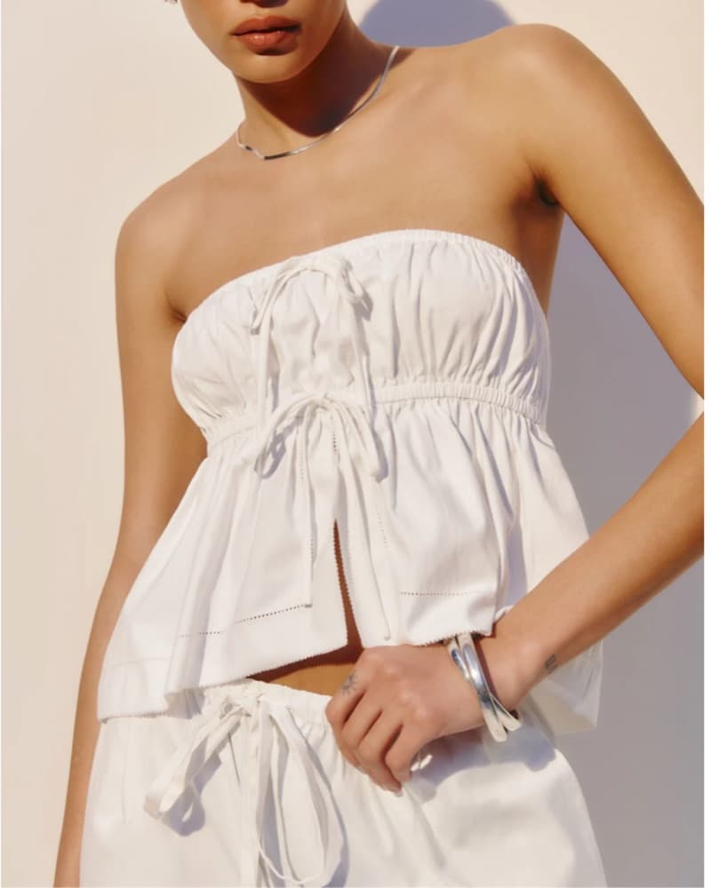 Chic Strapless Peplum Top - Image 2