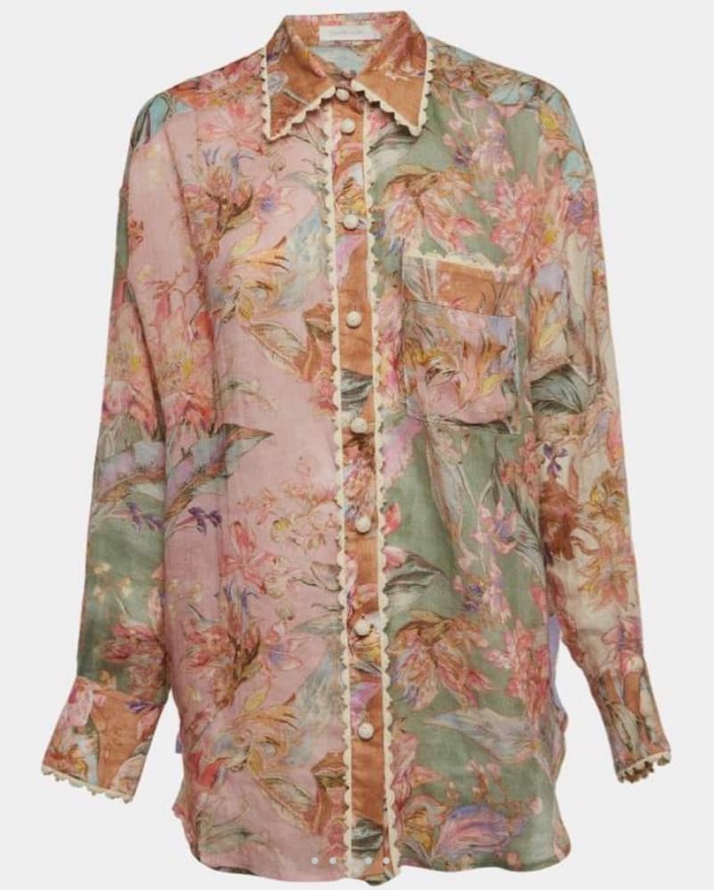 Cira Crochet Trim Floral Shirt - Image 3