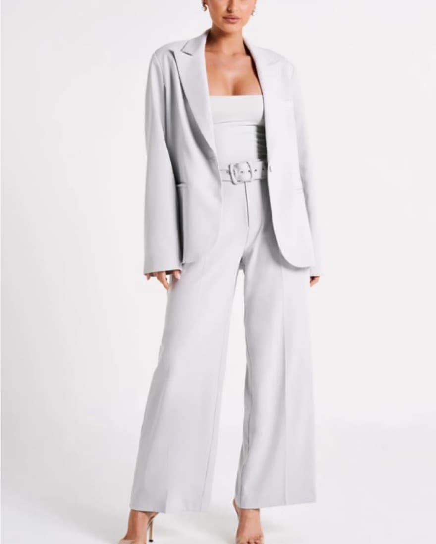 Ice Grey Oversized Blazer And Trousers  - Image 1