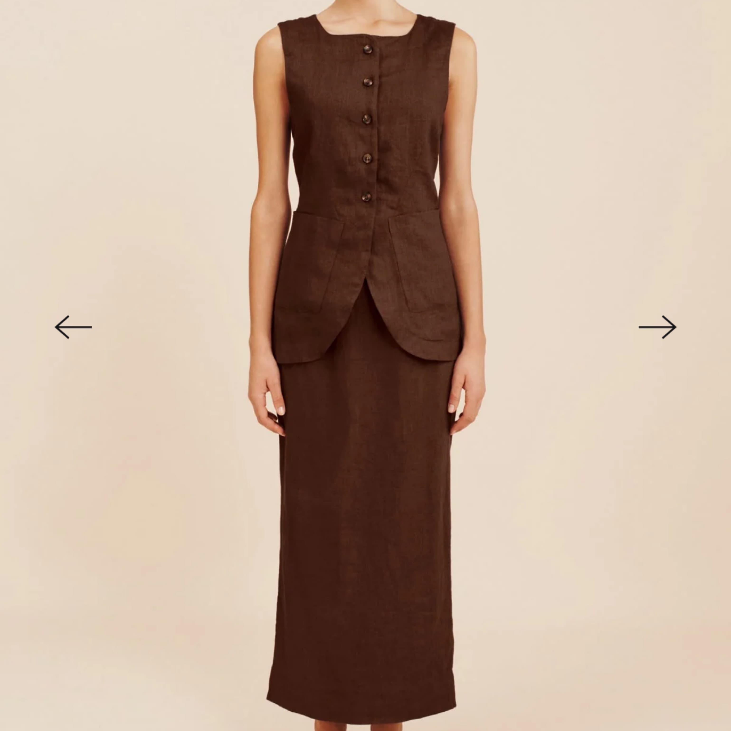 Posse Button Up Vest And Maxi Skirt Set - Image 1