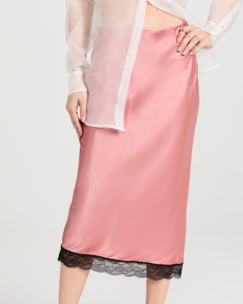 Scotch & Soda High Rise Satin Lace Skirt - Image 4