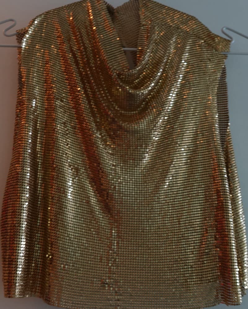 Vintage Gold Crystal Crop Top - Image 1