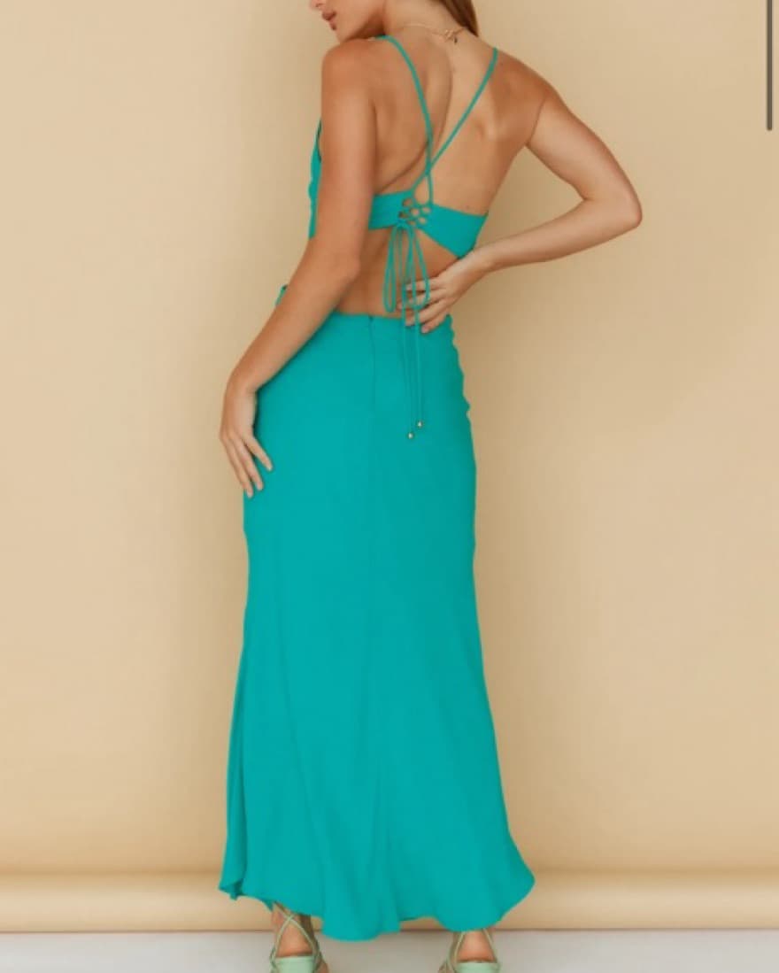 Formal Maxi Cutout Dress Green - Image 2