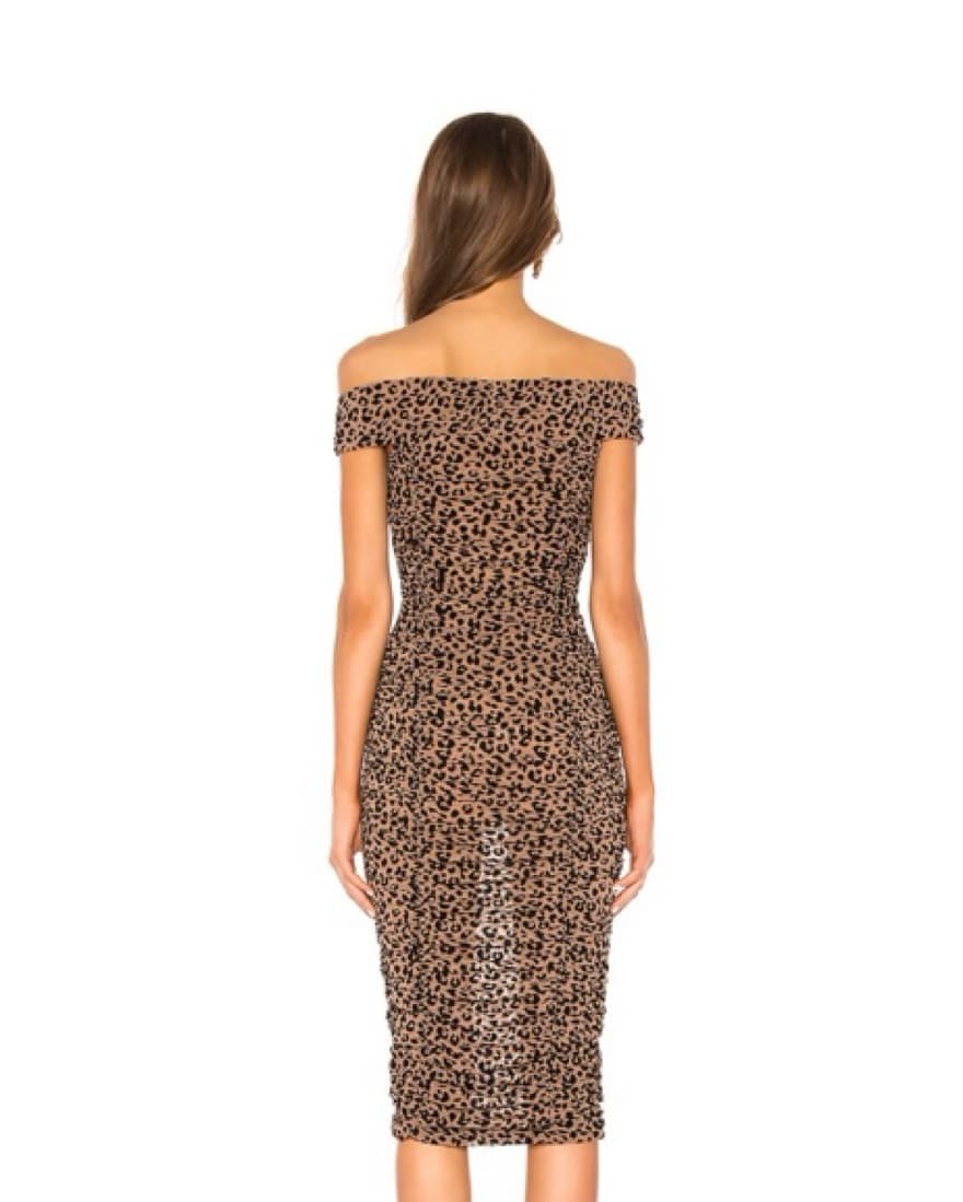 Tabitha Midi Dress In Tan Leopard  - Image 3