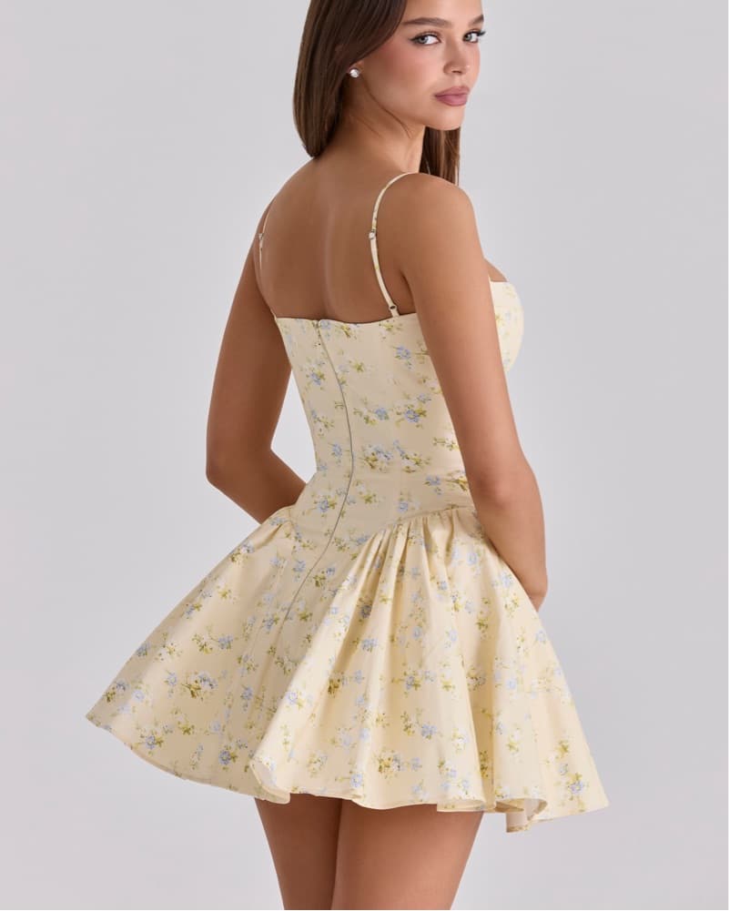 House Of CB Yellow Floral Mini Dress - Image 5