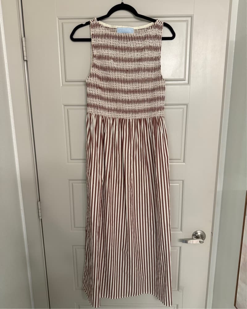 Hill House Cosima Nap Dress Rust Stripe - Image 3