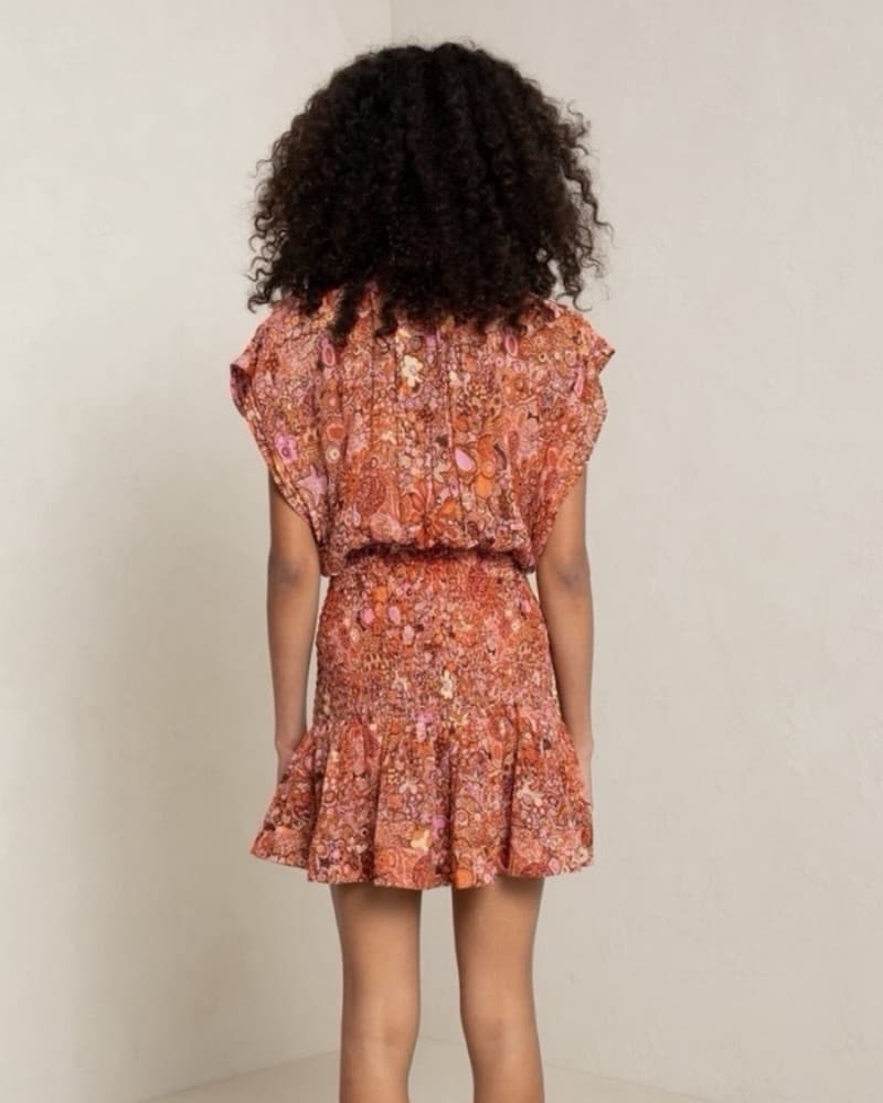 A.L.C. Silk Carly Smocked Print Dress 4 - Image 4