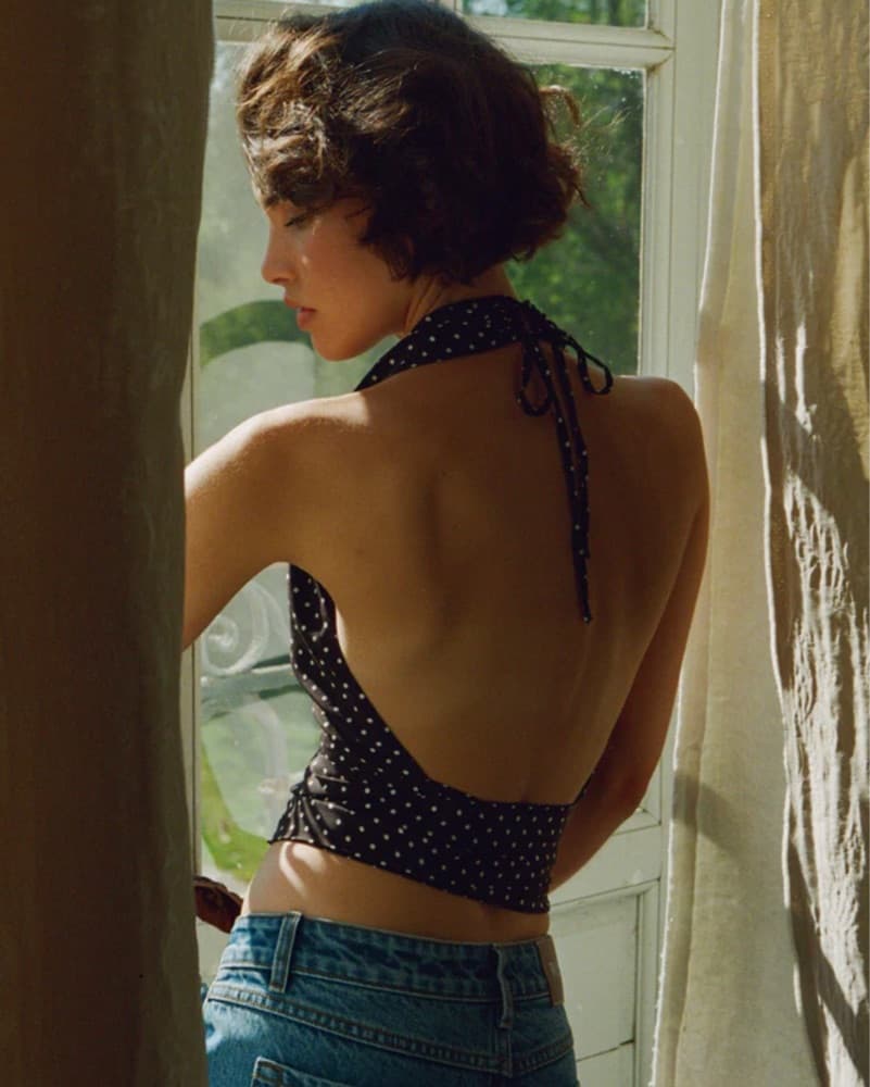With Jean Polka Dot Halter Top - Image 2