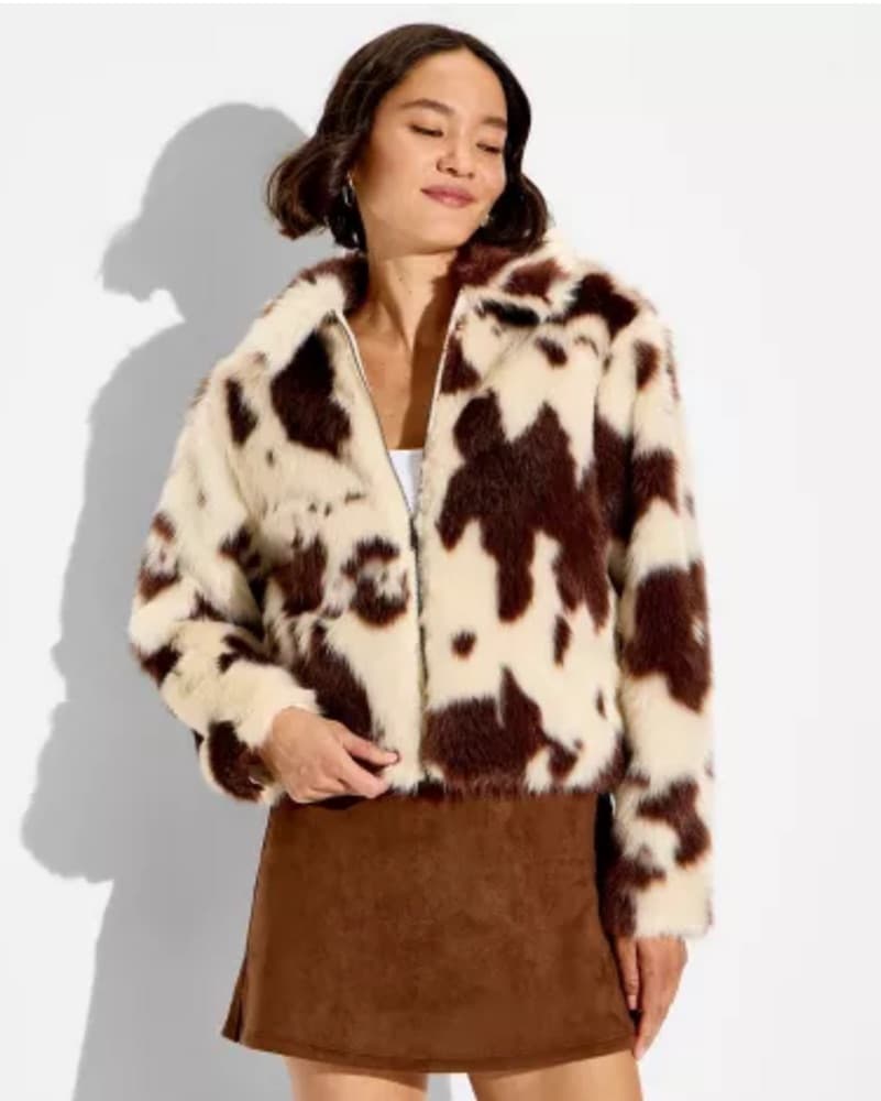 Spotted Faux Fur Jacket - Image 2