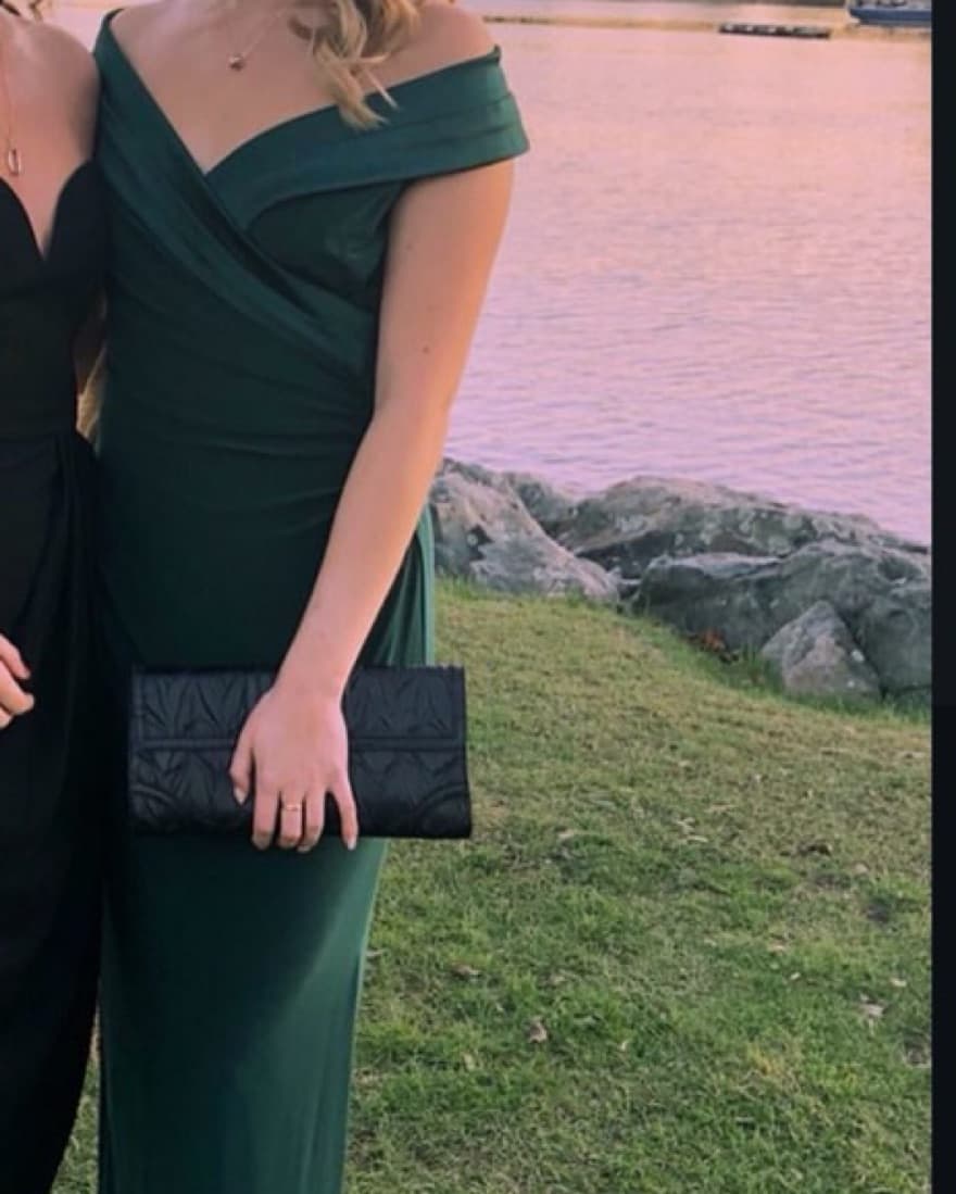Dark Green Black Tie Gown - Image 2