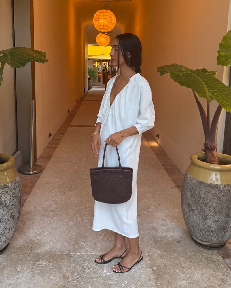 Long Sleeve Low White Midi Dress  - Image 2