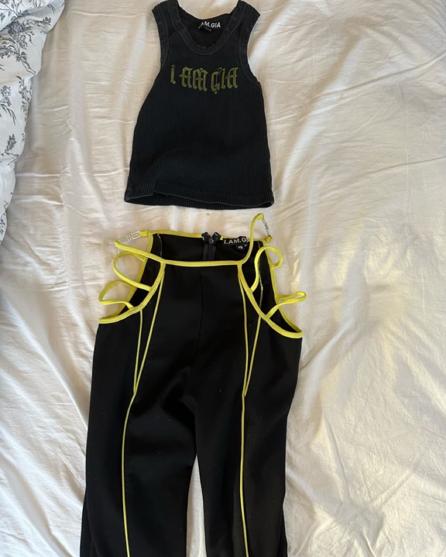 I AM GIA Lime & Black Cutout Trousers - Image 5