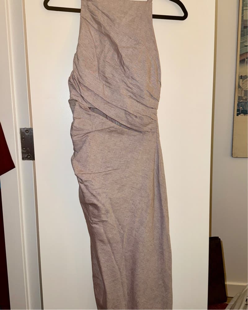 Jacquemus Lavendar Linen Midi Dress - Image 2