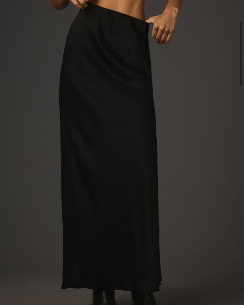 Black Tilda Maxi Slip Skirt - Image 1