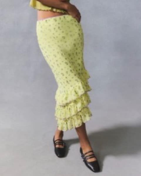 UO yellow Floral Skirt - Image 2