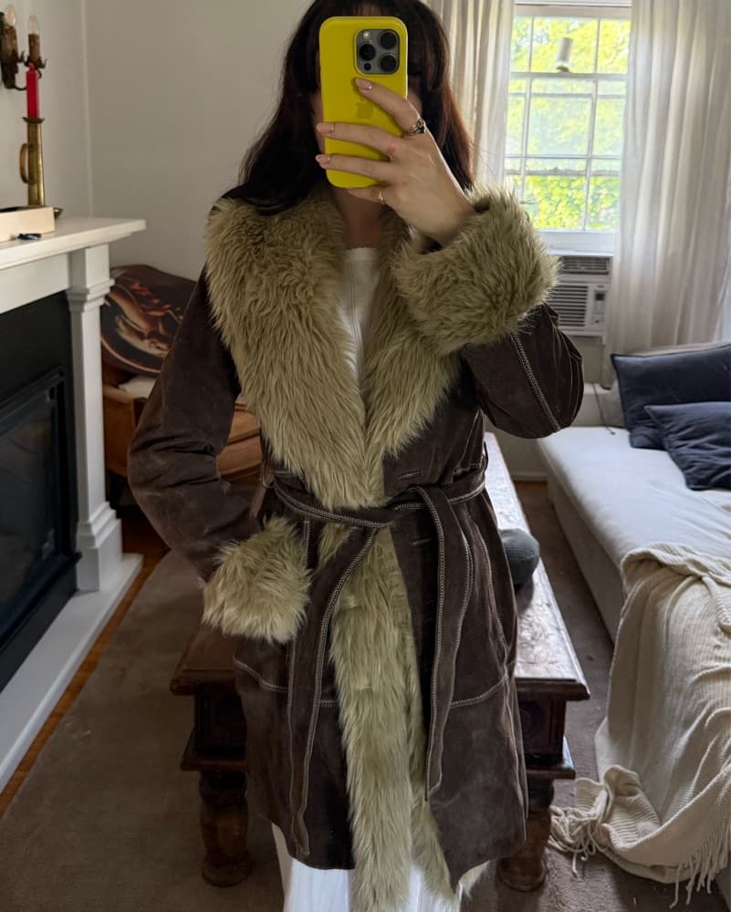 Vintage Y2K Penny Lane Style Suede Coat - Image 1