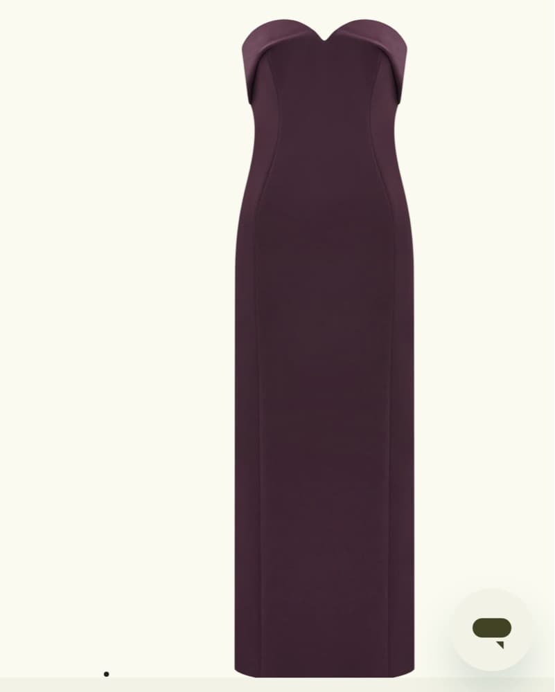 Cary Folded Strapless Crepe Midi Dress  - Image 3