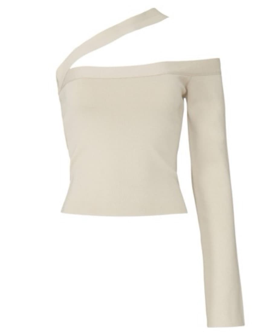GAUGE81 One Shoulder Beige Top - Image 2