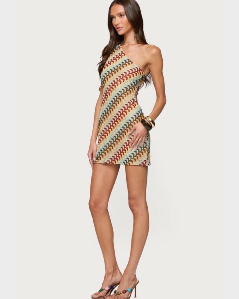 Edikted Agua Zigzag Mini Dress - Image 2