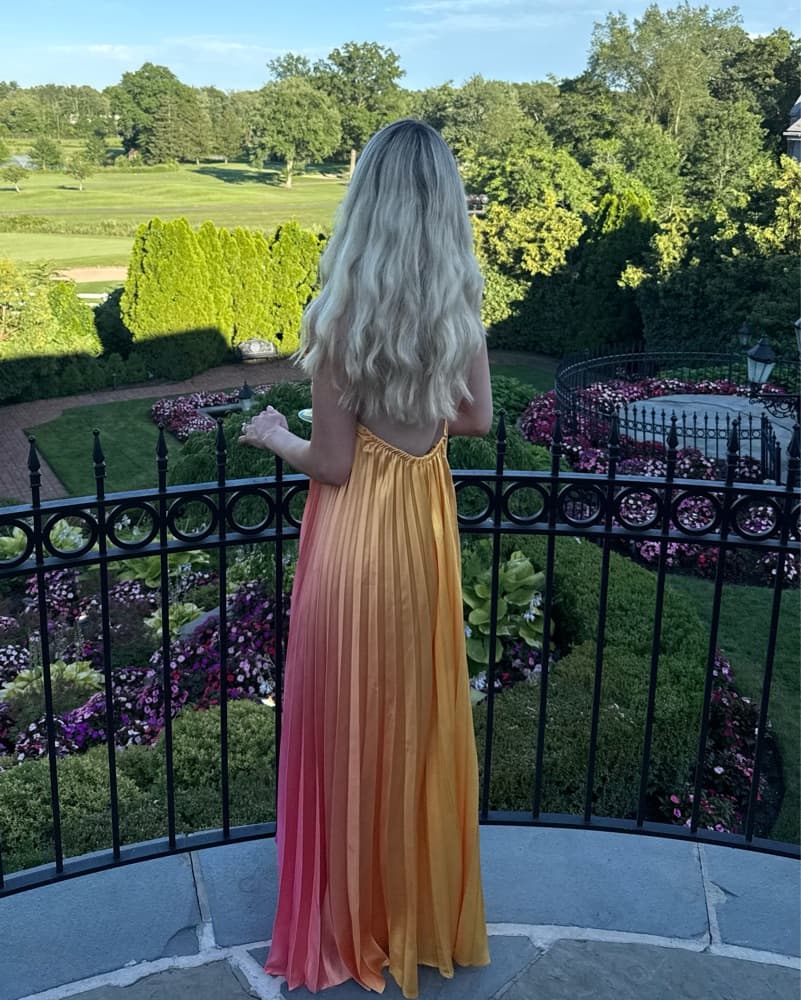 Delfi Ombre Satin Maxi Dress - Image 4