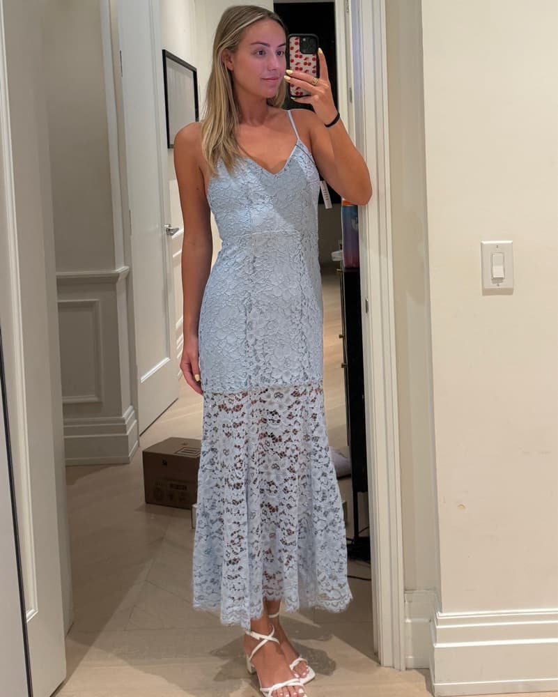 Light Blue Lace Midi Dress - NBD - Image 4