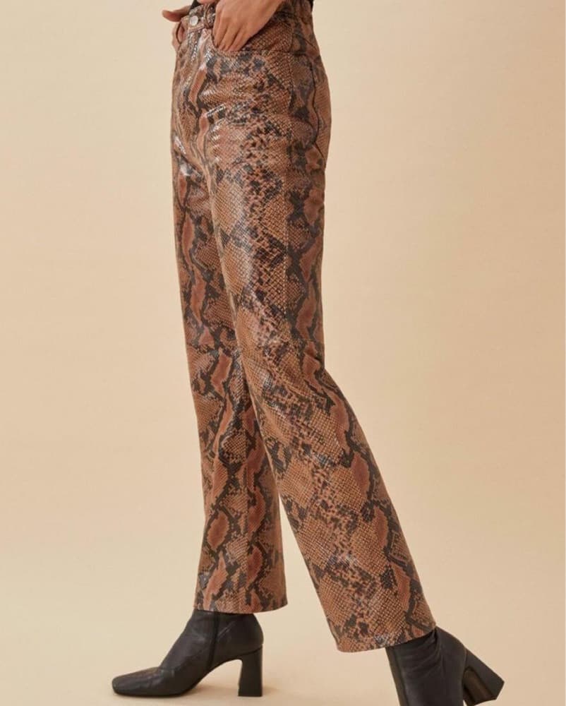 Veda Pocket Leather Snake Pant - Image 2