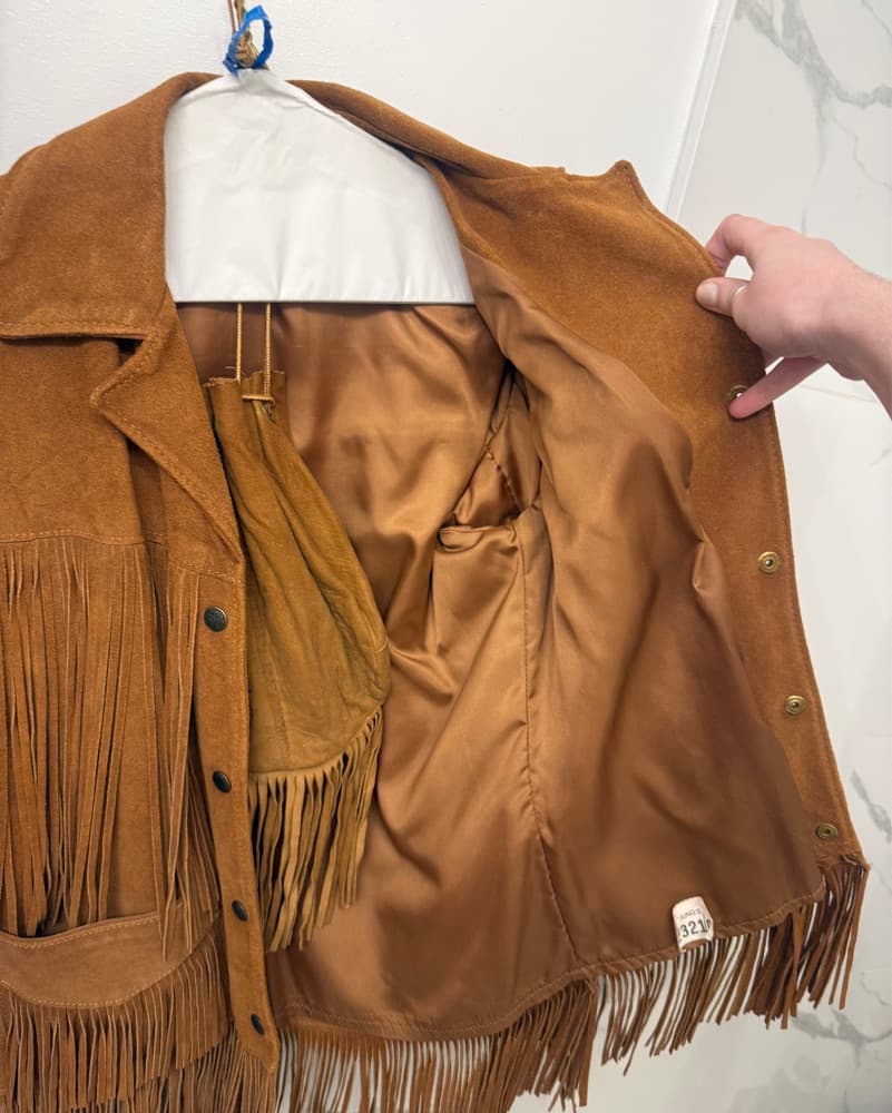 Fringed Genuine Suede Jacket - Image 2