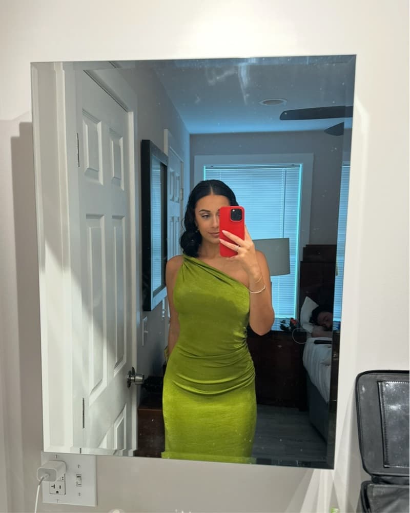Asymmetrical Draped Midi Dress  - Image 3