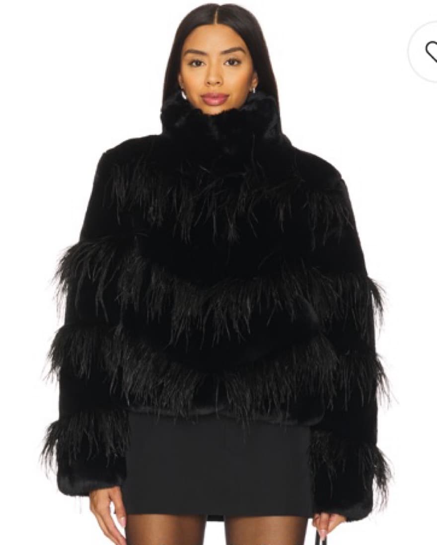 Avah Faux Fur Jacket in Black- Milly - Image 4