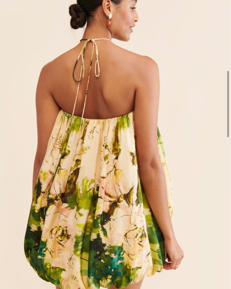 Let Me Be Bubble Hem Printed Mini Dress - Image 2