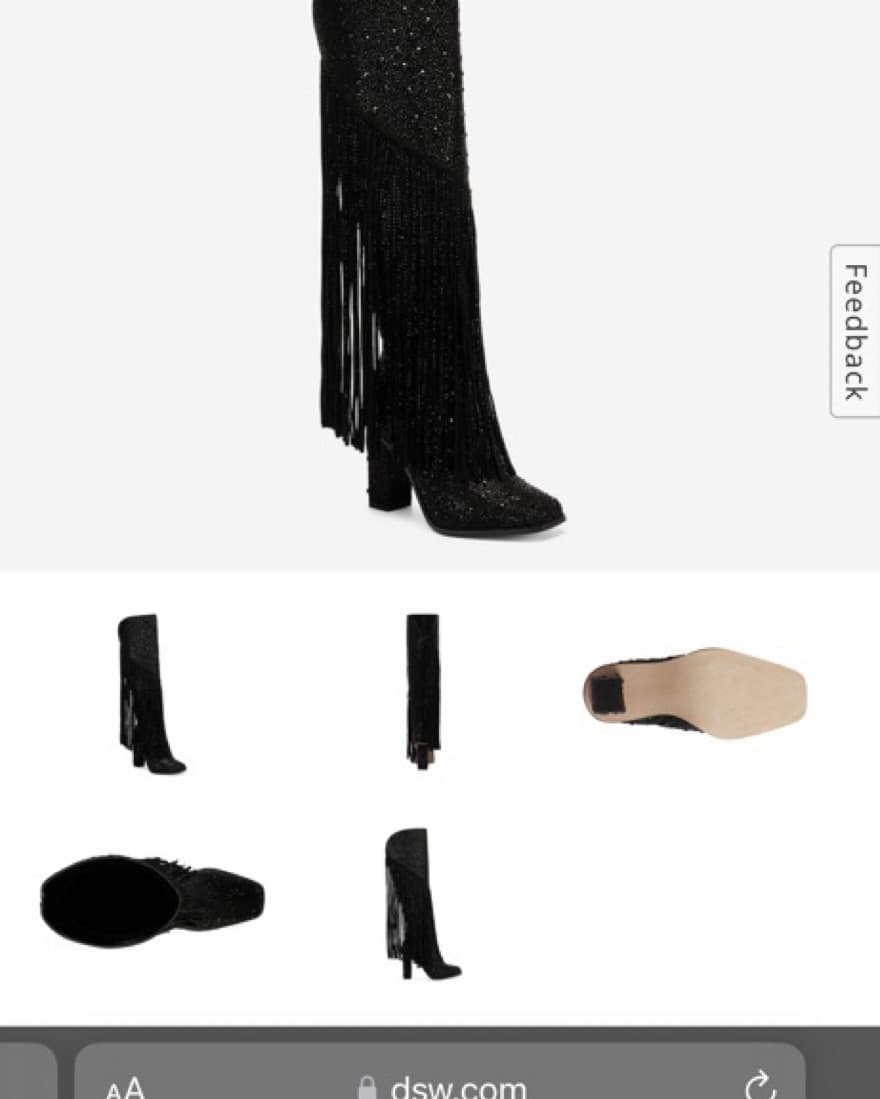 Knee-High Sparkly, Fringe Cowboy Boots - Image 3