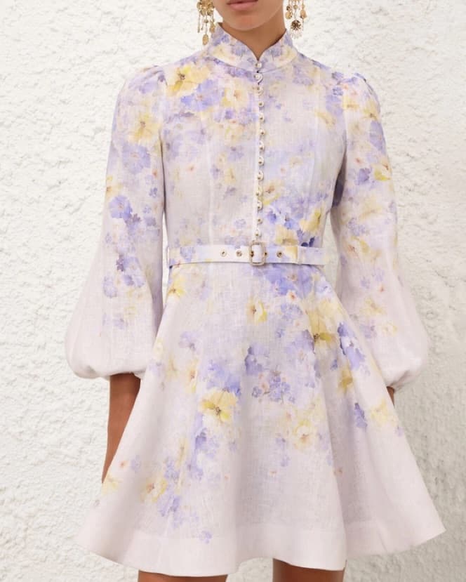 Zimmermann Crush Buttoned Mini Dress in  - Image 5