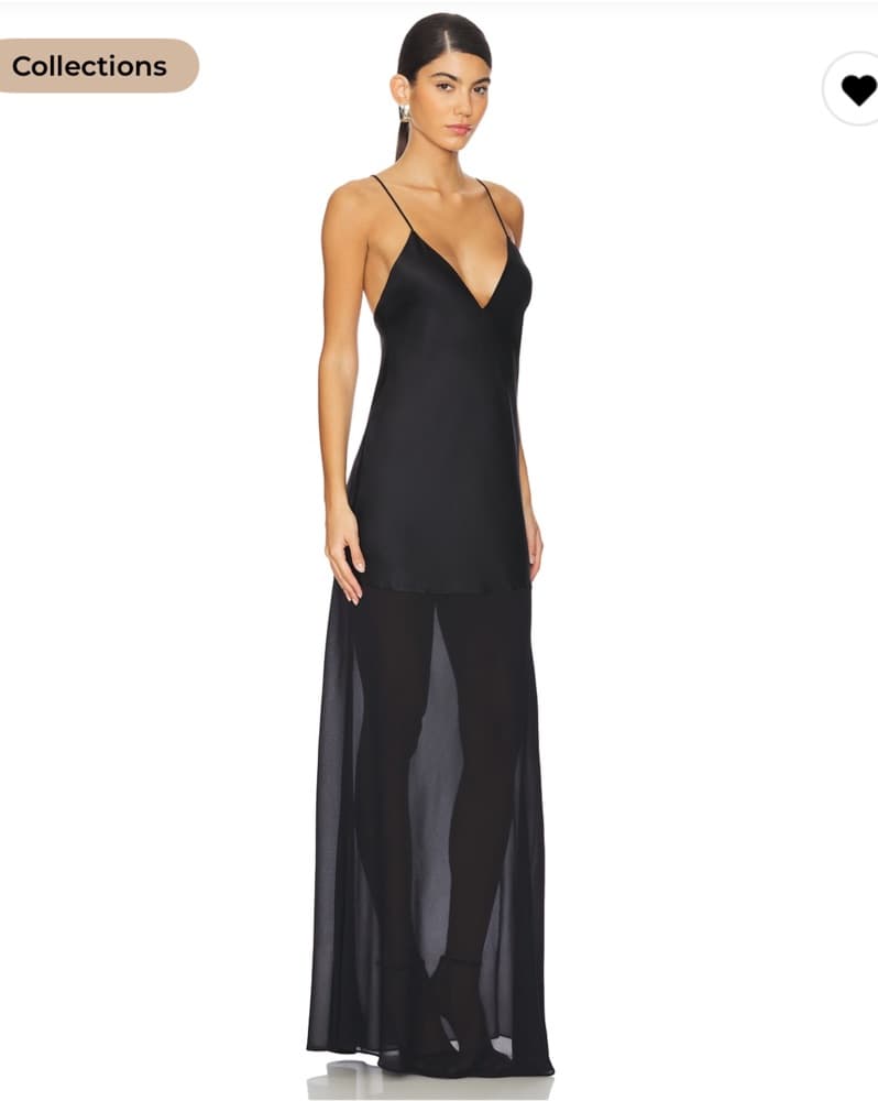 Vienna Satin Maxi Dress In black - Image 2