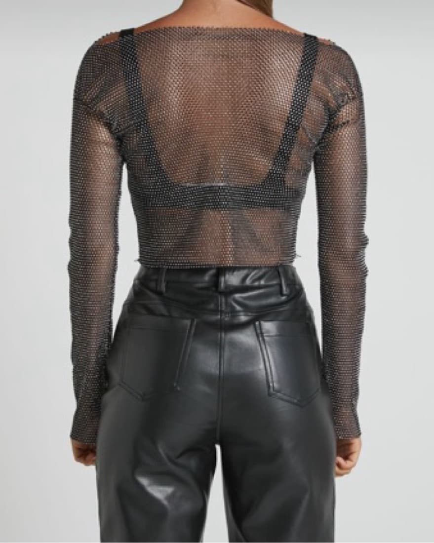 Rhinestone Sheer Long Sleeve - Image 3