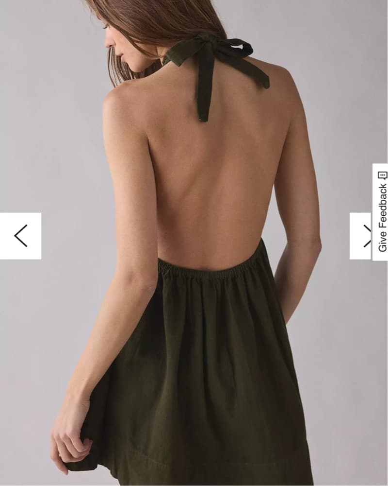 Chic Olive Green Halter Dress - Image 2