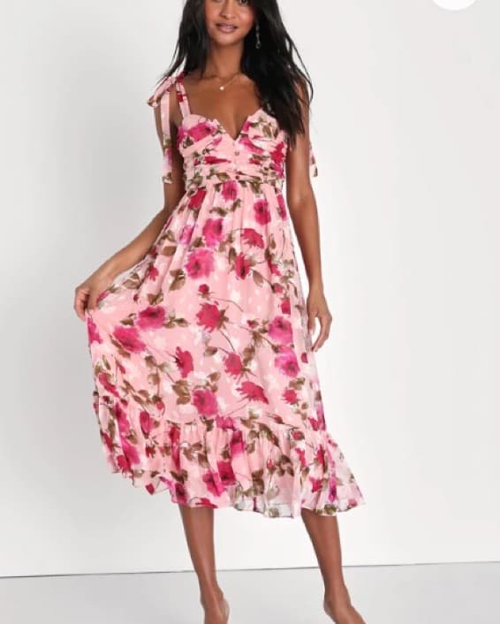 Lush Loveliness Pink Floral Midi  - Image 4